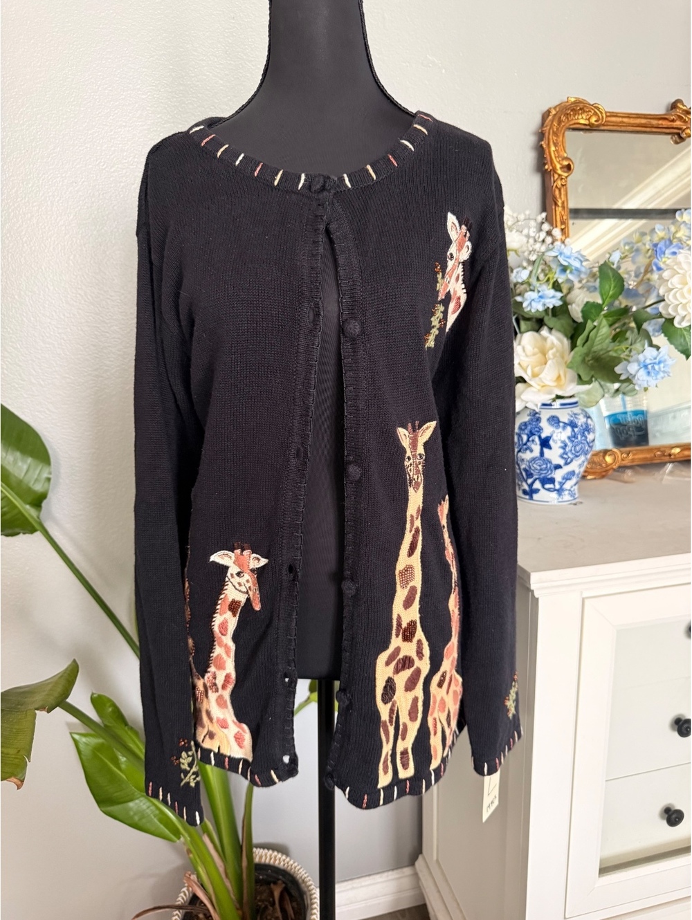 The quacker factory 1990s giraffe cardigan